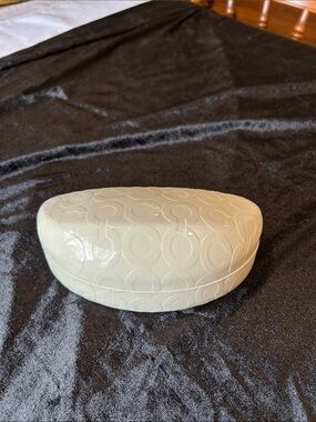 Coach Ivory Signature Embossed Eyewear Case